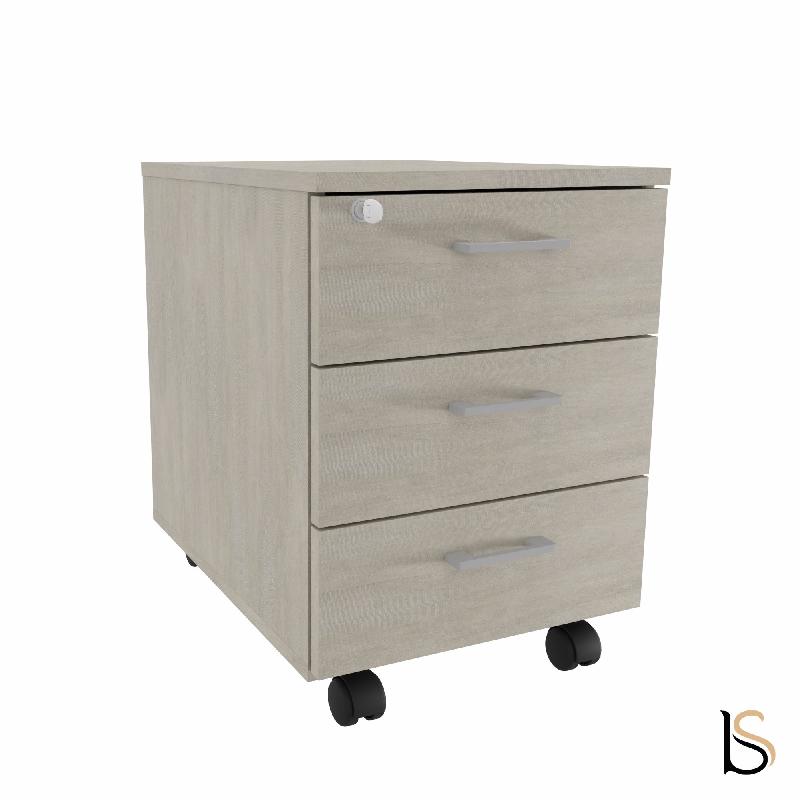 Caisson mobile 3 tiroirs - Quadrifoglio. - Béton_4