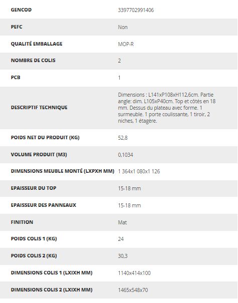 Bureau Brice avec bibliothèque intégrée pour organisation optimale