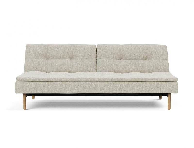 Canapé design convertible Dublexo Stem - Lit 115x210 cm - Pieds obus - Tissu Mixed Dance Natural_4