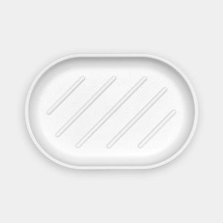 Porte-savon MindSet Brabantia -Mineral Fresh White - Rainuré pour savon sec - Pieds antidérapants_4