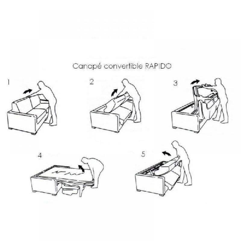Canapé convertible d'angle Nordic - 140 cm - Matelas 16 cm - Système express - Sommier lattes - Renatonisi - Tweed gris platine_4