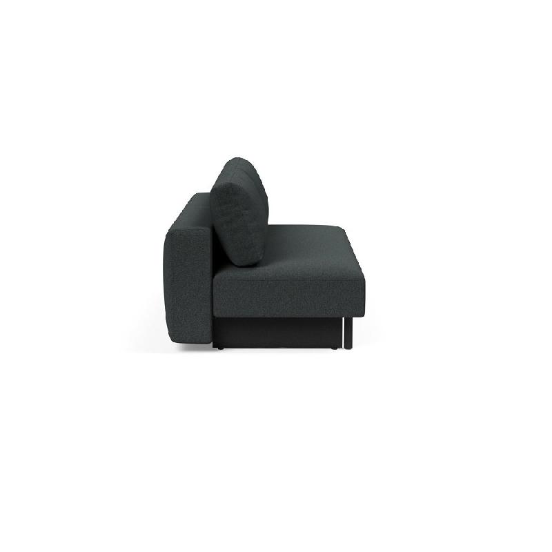 Canapé convertible design MERGA - Lit 140x200 cm avec boîte de rangement - Tissu bouclé Black Raven_4