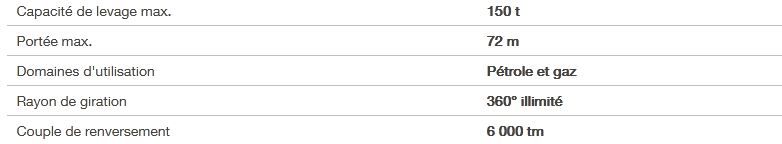 Grue portuaire Liebherr avec capacité maximale de 150 tonnes