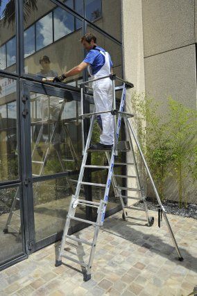 Sherpamatic fixe - plateforme de travail sécurisée en aluminium - Tubesca - hauteur d'accès/de travail maxi 3,89m_4