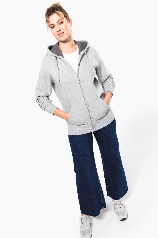 Sweat-shirt zippé à capuche unisexe - Kariban Réf: K444 - 80% coton peigné / 20% polyester - LSF (Low Shrinkage Fleece)_4