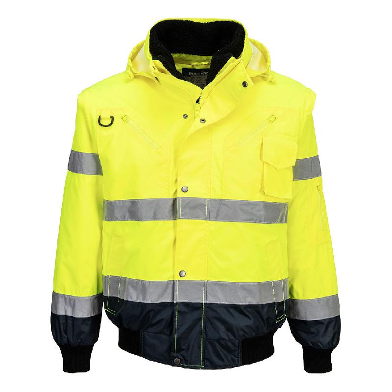Blouson Bomber  3-en-1 Haute Visibilité Bicolore - Orange/Marine / L_4