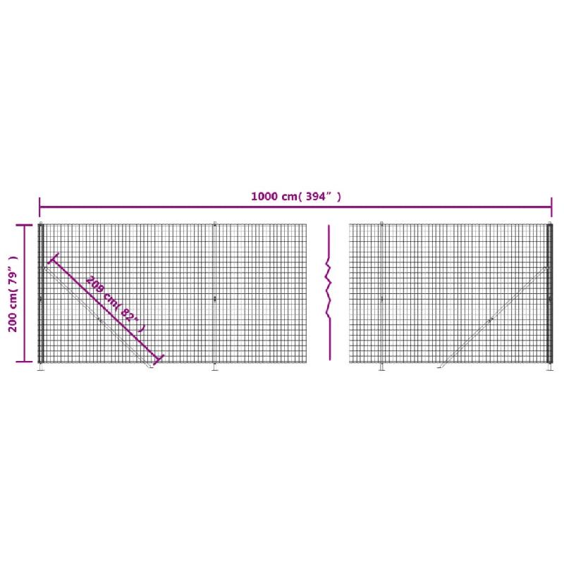 Vidaxl clôture en treillis métallique avec bride vert 2x10 m 154150_4