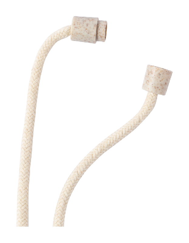 Tour de cou en coton - boucle de sécurité, mousqueton en métal et badge écologique en paille de blé - idéal pour le doming_4