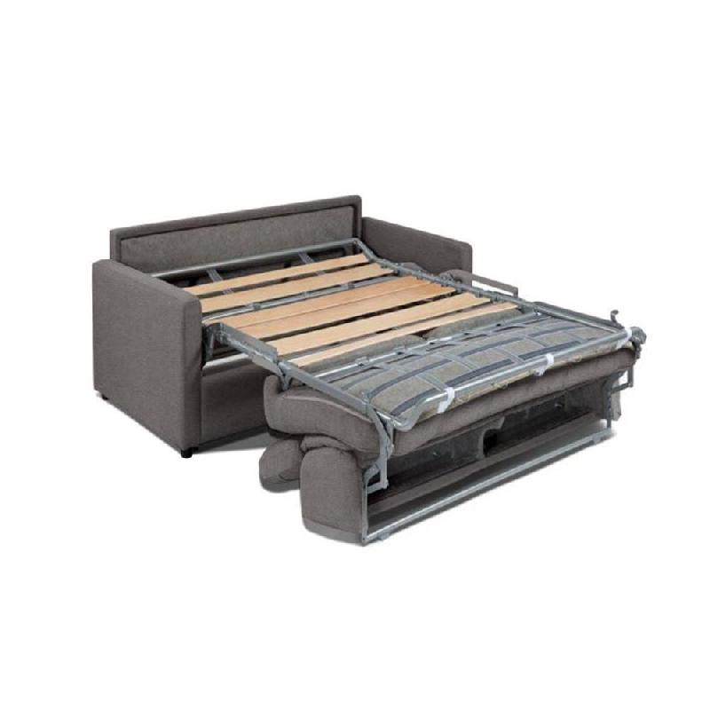 Canapé convertible LONGCHAMP - Matelas mémoire 20cm - Express - Lattes 160cm - Microfibre taupe_4