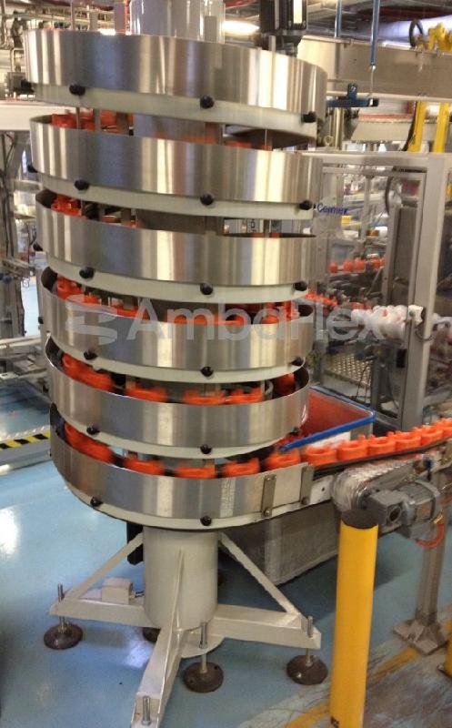 SpiralVeyor SVs - Convoyeur hélicoïdal compact à tapis étroit pour petits packs et liquides_4