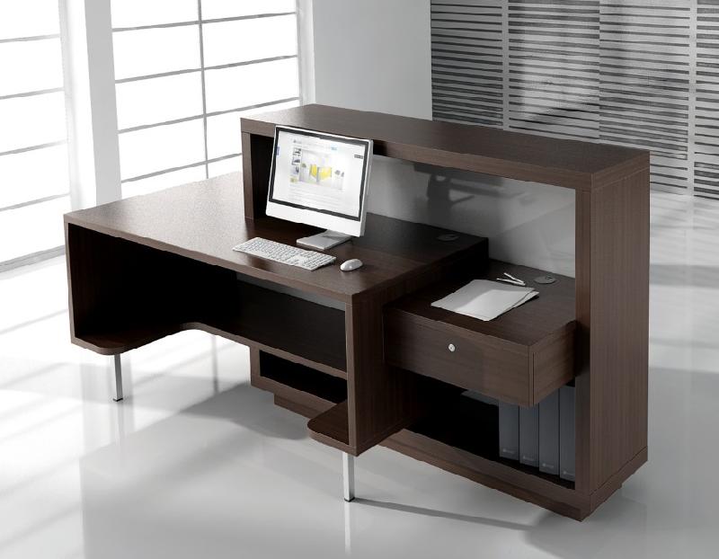 Bureau d'accueil original modèle Foro - MDD - Blanc, Blanc, A droite_4