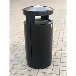 Corbeille publique à sceller ou à poser - PALLADIUM - Acier galvanisé - Volume 80L - Dimensions Ø42 x H87 cm_4