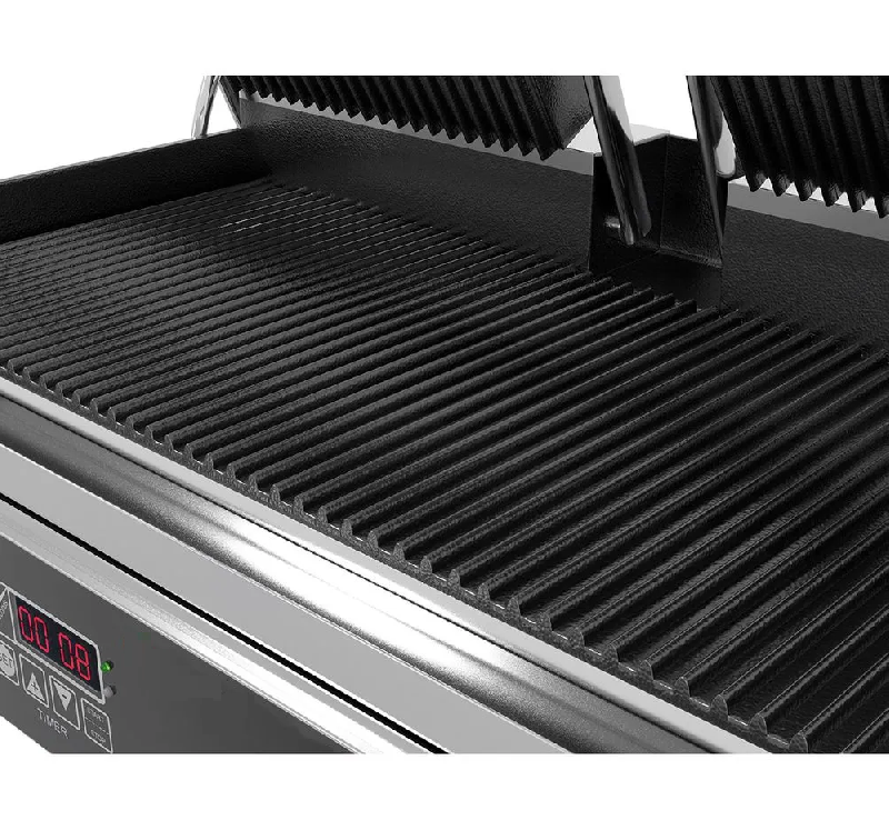 Machine à panini double - fonction digital - rainuré en haut et en bas (gril à panini électrique)_4