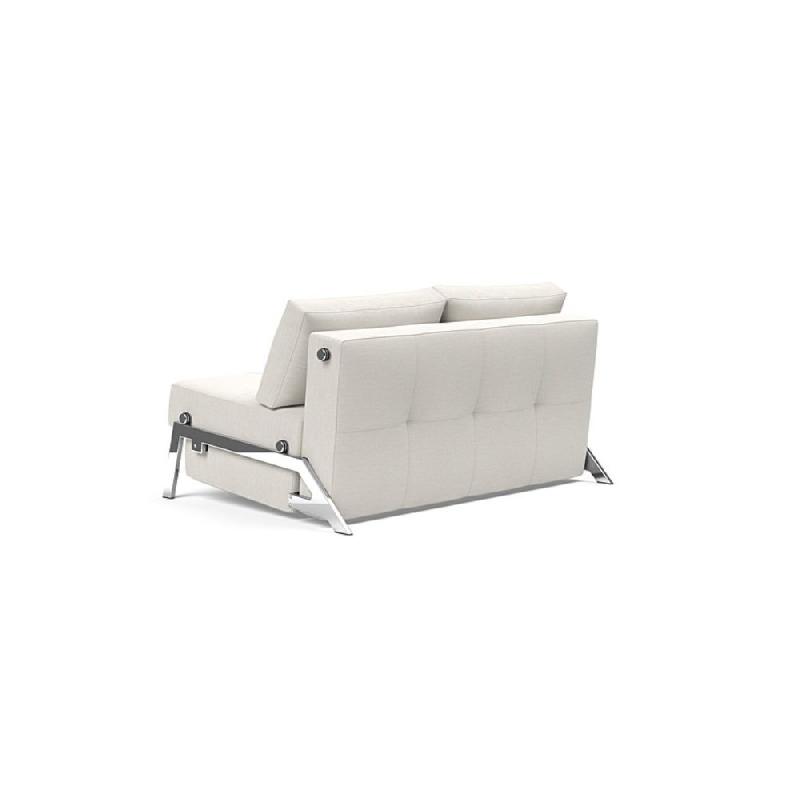 Canapé convertible design Cubed 02 Chrome - Innovation Living - 200x140 cm - Tissu Vivus Dusty Off White_4