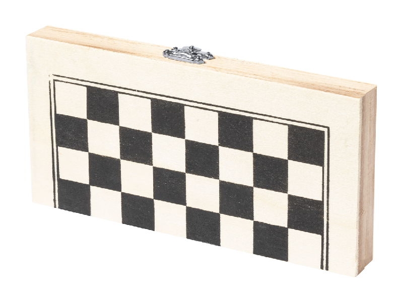 Jeu d'échecs en bois - plateau pliable avec 32 pièces - couleur blanc - 130 gr_4