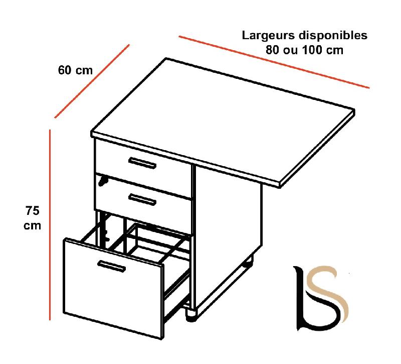 Bureau d'angle avec caisson X3 - Officity - Blanc 9010, Orme, 3 tiroirs, 160 x 160 cm_4