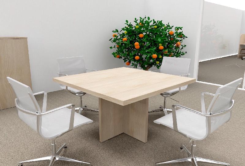 Table de réunion carrée TAK- Mobel Linea - Acacia clair_4