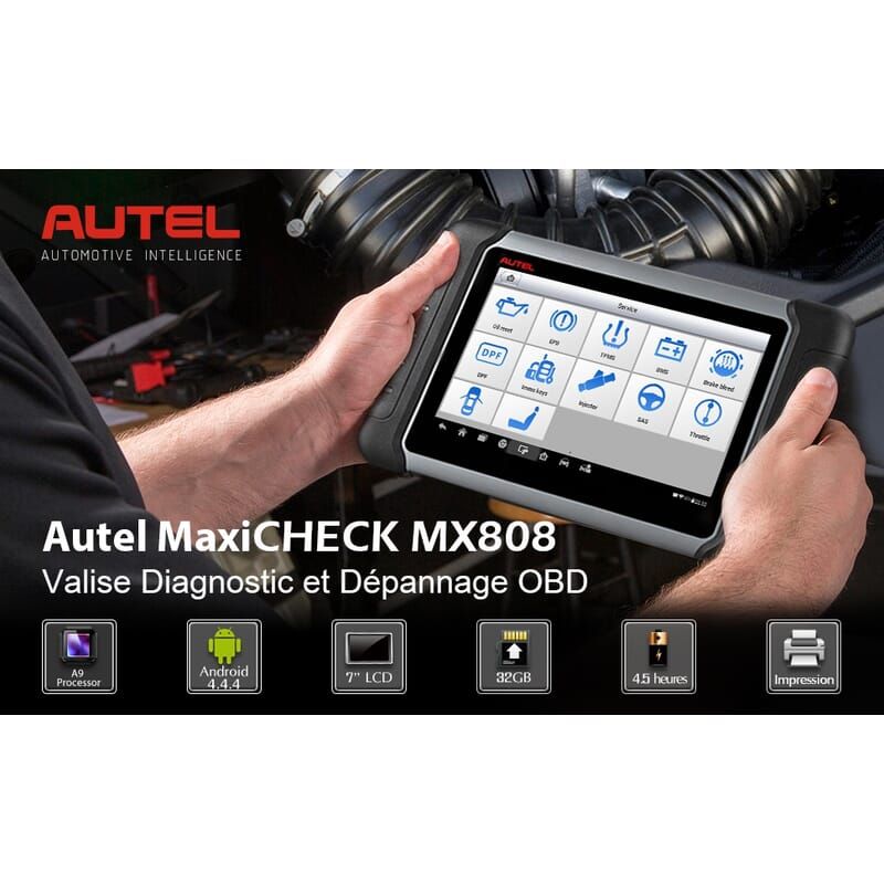 Valise tactile MX808 pour diagnostic auto jusqu'à 2019