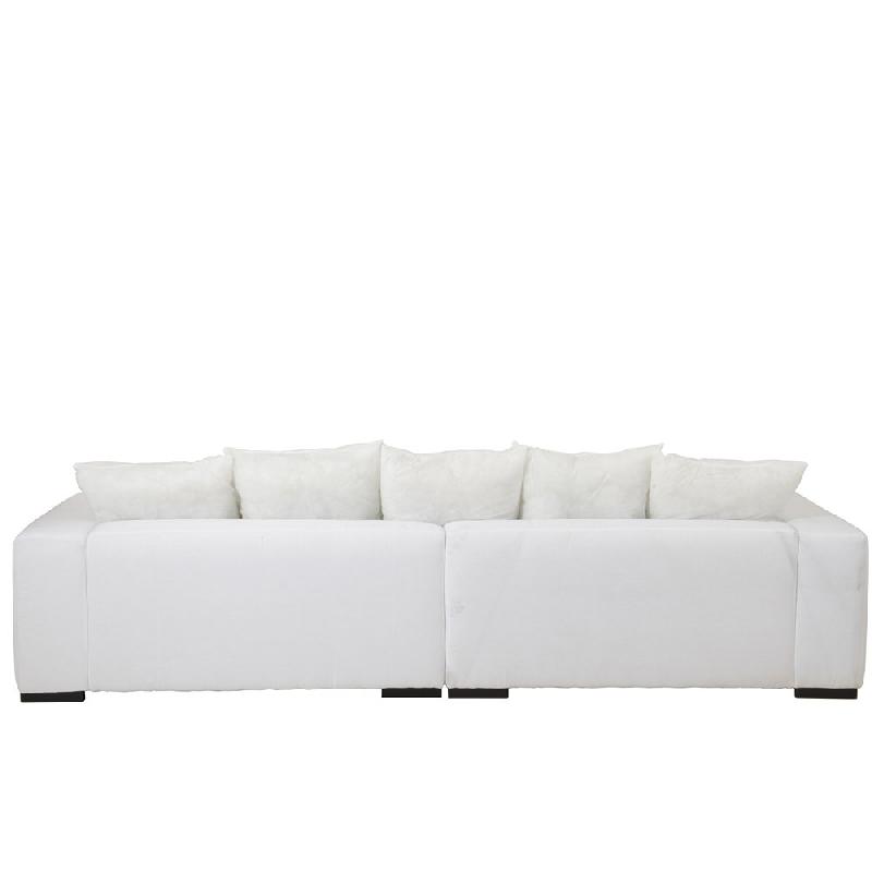 Canapé design modulable LITA - 9 coussins XXL - Blanc - Structure en bois massif - Dimensions 330x145x70 cm_4