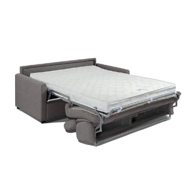 Canapé convertible LUXIA - Matelas 16 cm - Système express - Sommier à lattes 140 cm - Microfibre taupe_4