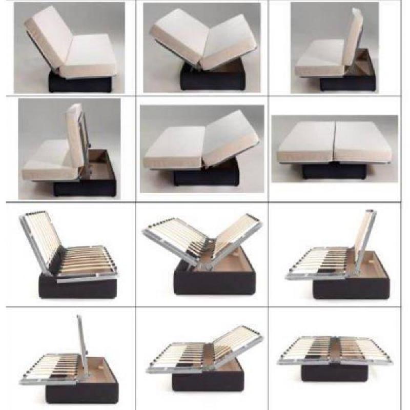 Clic Clac Luxe Convertible Caslano Rouge 130x190cm - Matelas 12cm en mousse HR 30kg/m3 - Coffre de rangement_4