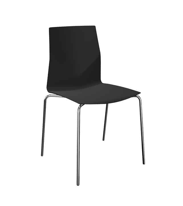 Chaise empilable Fourcast2® Line - dossier flexible en V, 8 couleurs disponibles, patins en téflon_4