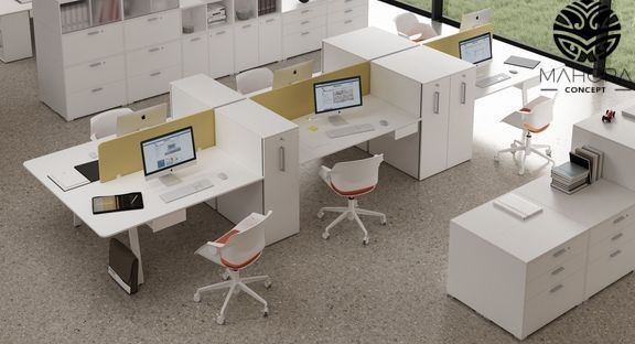 Take Off - Bureau open space Mahora - Plateau mélaminé personnalisable avec options multiples_4