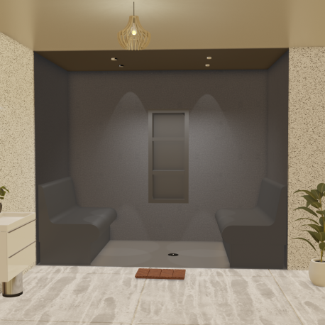 Kit de construction cabine de hammam à carreler 240 x 120 cm - Générateur vapeur inclus_4