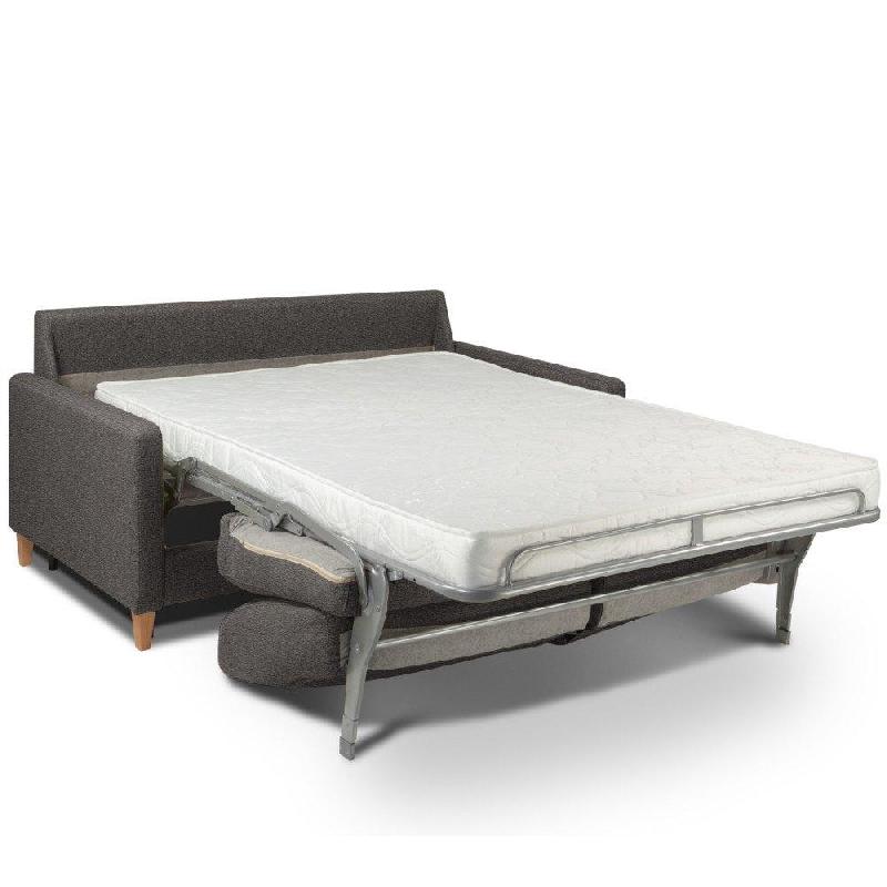 Canapé convertible OGGETTO taupe - matelas 16 cm, système express, sommier à lattes 140 cm - Renatonisi_4