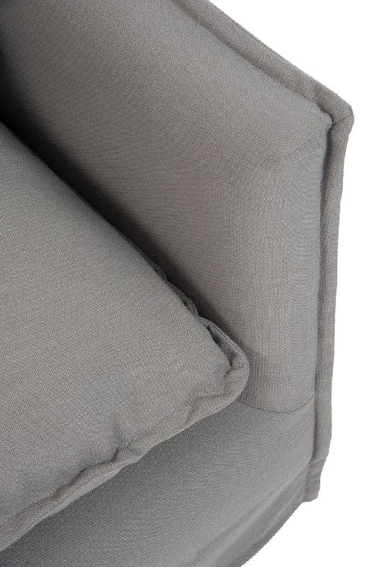 Fauteuil avec accoudoirs MEBUS - Gris - Revêtement tissu doux - Style moderne et épuré_4