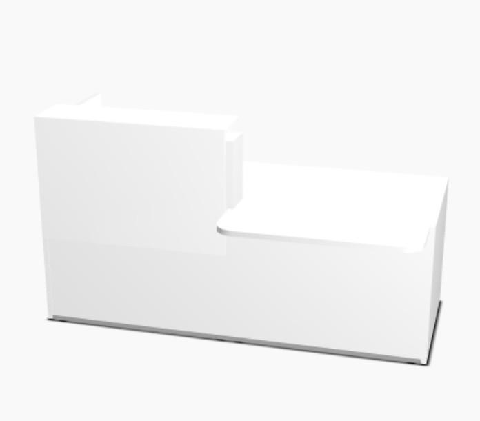 Bureau d'accueil lumineux Tera - MDD - 246, Blanc mat, Droite, Blanc_4