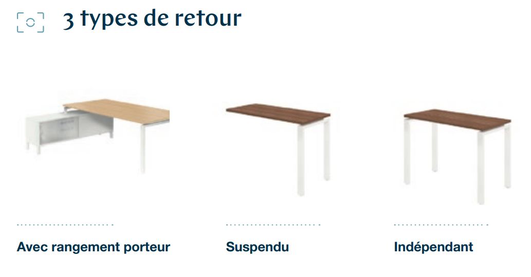 Bureau de direction RIO - Sobre et moderne - Plateaux verre ou mélaminé - Fabriqué en France_4