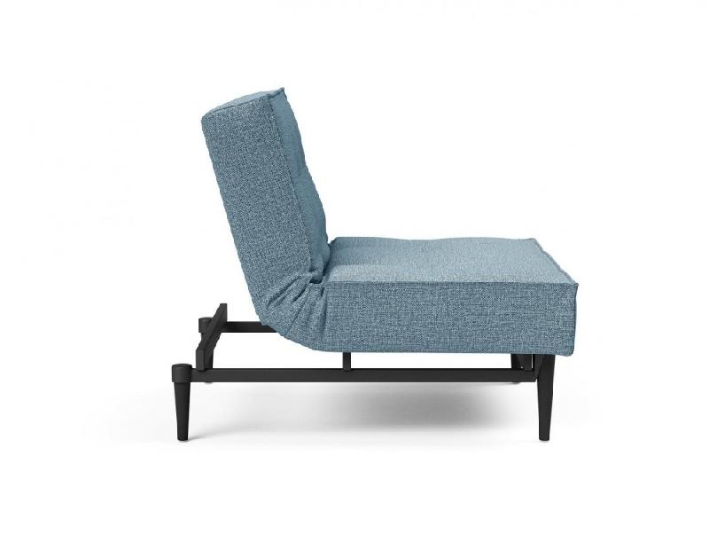 Innovation Living - Fauteuil-lit convertible Splitback Styletto 90x115 cm - Pieds fuseau noir - Tissu Mixed Dance Light Blue_4