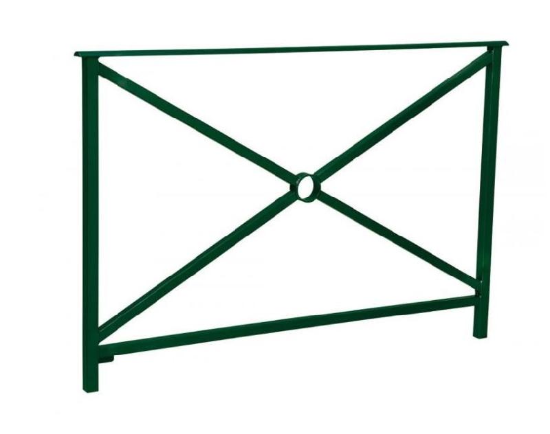 Barrière de ville HÉRITAGE - Longueurs 800 mm et 1500 mm - Croix Saint-André / Rosace - Hauteur hors tout 1184 mm - Tube acier peint sur zinc_4