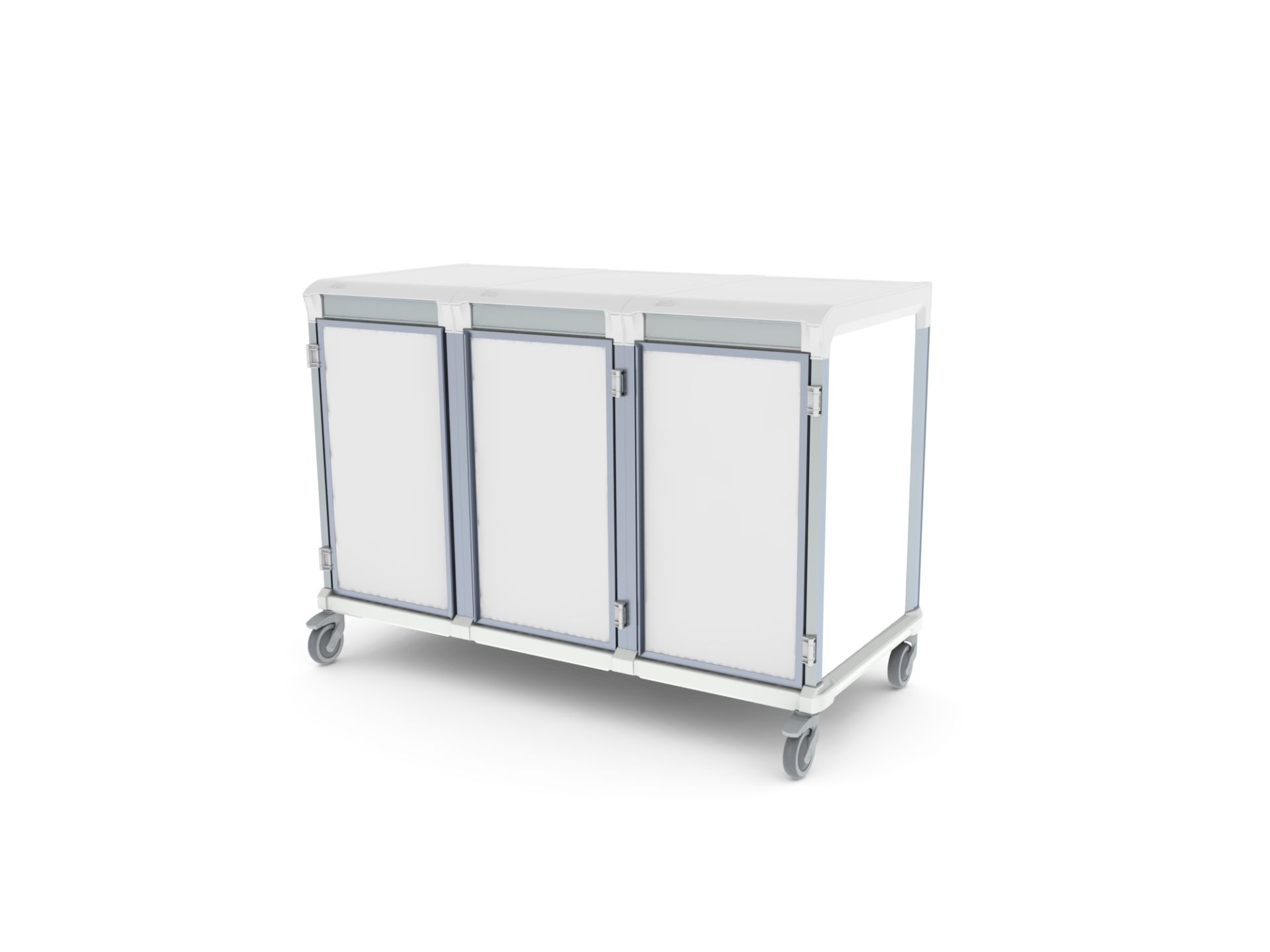 Chariot à rideau 3 colonnes, pour le stockage de médicaments, instruments, et autres fournitures médicales - WEECART_4