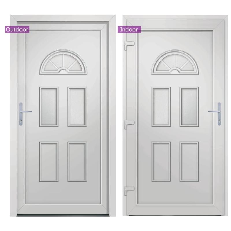 Vidaxl porte d'entrée blanc 88x208 cm pvc 3187912_4
