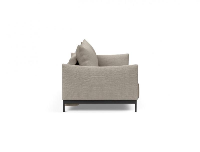 Canapé design convertible Malloy - Innovation Living - pieds métal - lit 150x200cm - tissu Kenya Gravel_4