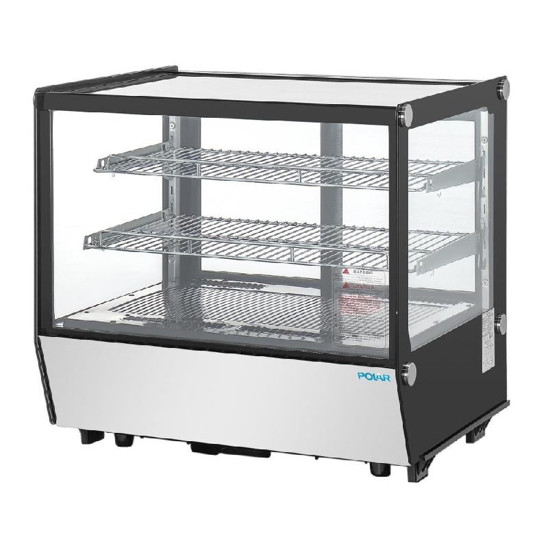 Vitrine de comptoir positive Série G carrée noire 120L - Polar - PG003_4