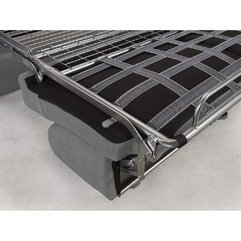 Canapé convertible express CRÉPUSCULE - Matelas 140x195 cm Comfort BULTEX® - Tissu tweed gris clair_4