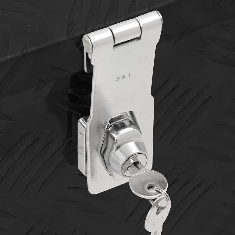 Vidaxl boîte de rangement noir 60x23,5x23 cm aluminium 152249_4