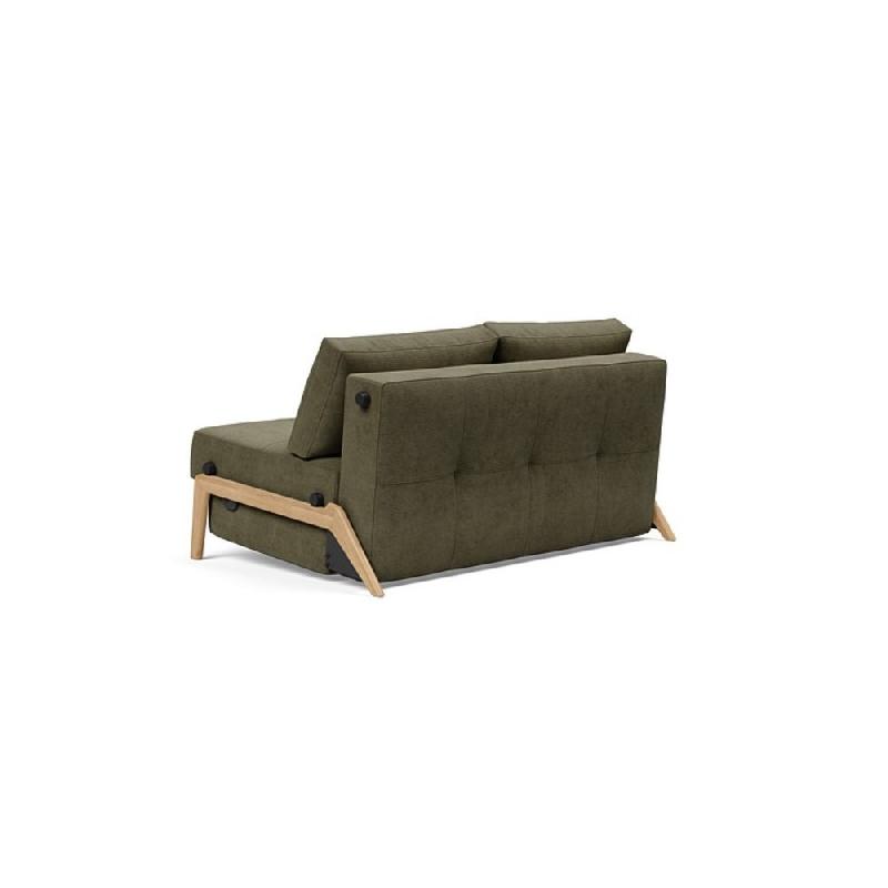Canapé design convertible Cubed Wood 02 - Innovation Living - Lit 160x200 cm - Tissu Cordufine Pine Green_4