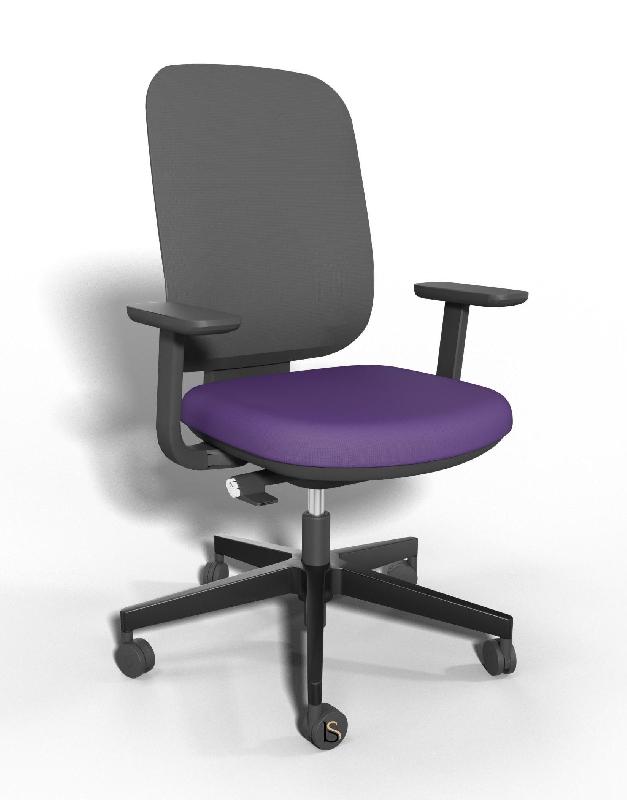 Siège opérateur Alaia en résille - Sokoa - Violet, Réglable hauteur, Oui, Classique_4