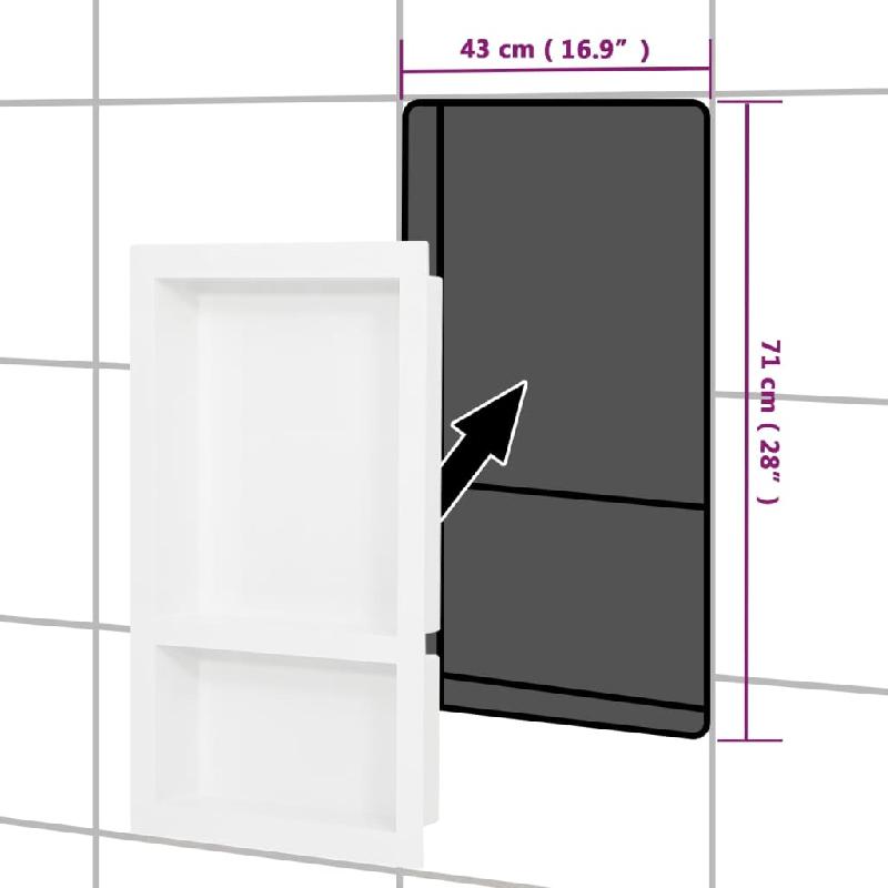 Vidaxl niche de douche avec 2 compartiments blanc brillant 41x69x9 cm 151398_4