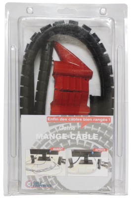 Gaine mange-câble pour bureautique - diamètre 20mm - coloris argent ou noir - rouleau 1,50 m_4