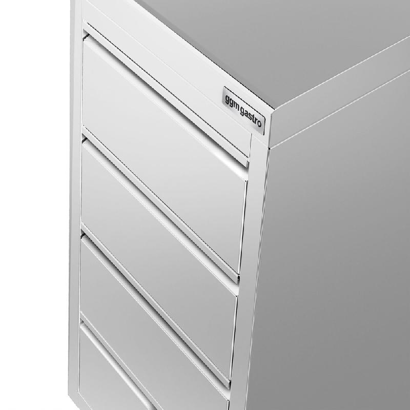 Meuble bas inox à tiroirs PREMIUM - 400 x 600 mm - 4 tiroirs - SS4SI46A_4