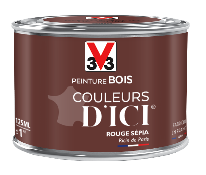 Peinture bois extérieur et intérieur - Couleurs d'ici® V33 - Rouge sépia velours - 0.125 L_4