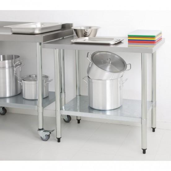 Table en inox 90x70 cm avec rebord + étagère_4