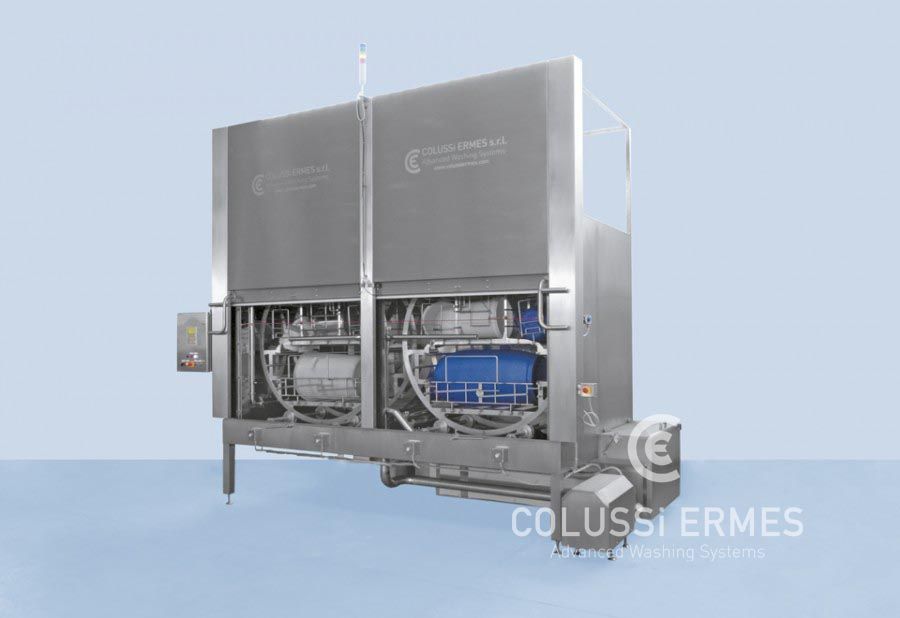 Lavage conteneurs déchets - laveuses industrielles alimentaires - Colussi Ermes - capacité jusqu’à 1 200 conteneurs/heure_4