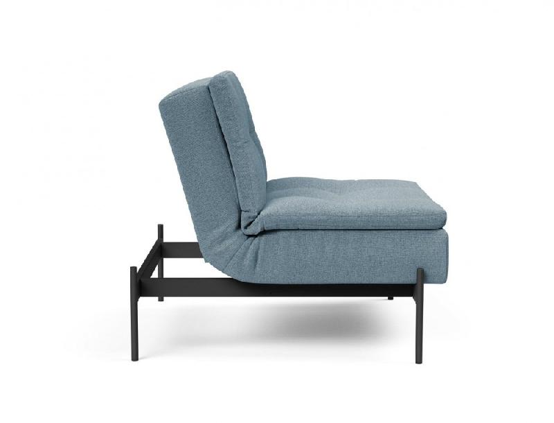 Fauteuil lit design convertible DUBLEXO Lauge Soft Indigo - 90x115 cm - Pieds métal noir - INNOVATION LIVING_4