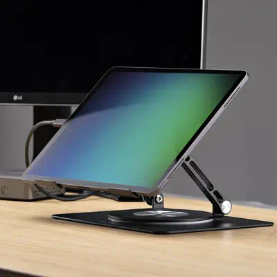 Support Rotatif pour PC Portable, Base Pivotante à  360&deg;, Support Rotatif pour Bureau, Hauteur et_4